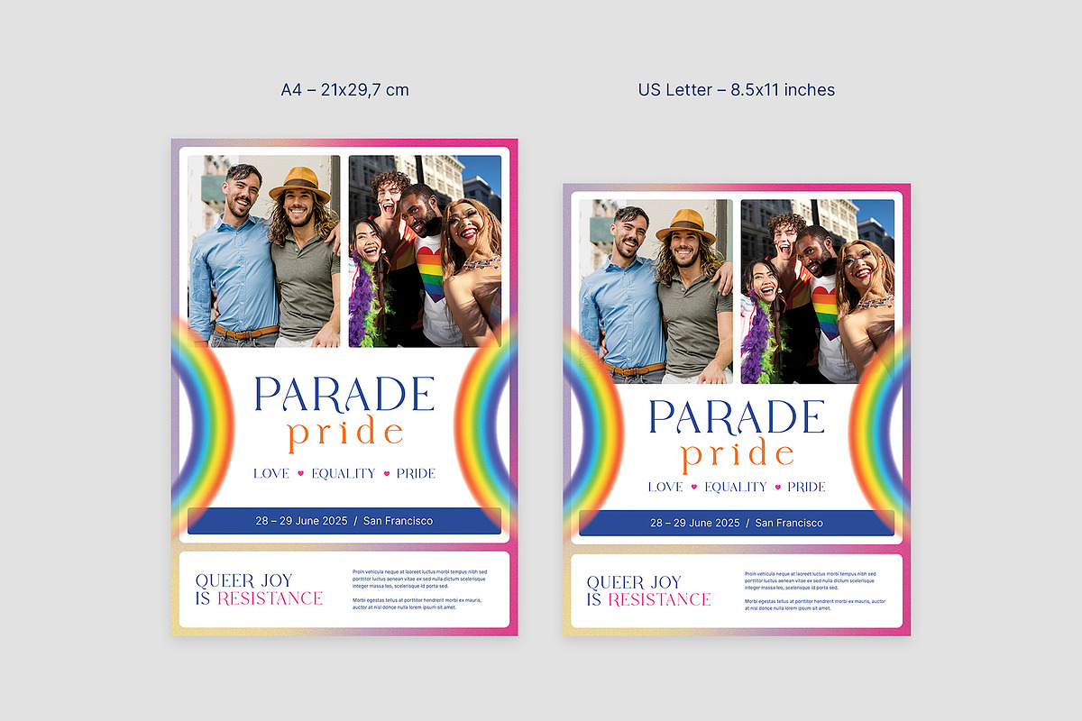 LGBT Parade Flyer Canva Template, a Flyer Template by artbart (Photo 7 of 9)