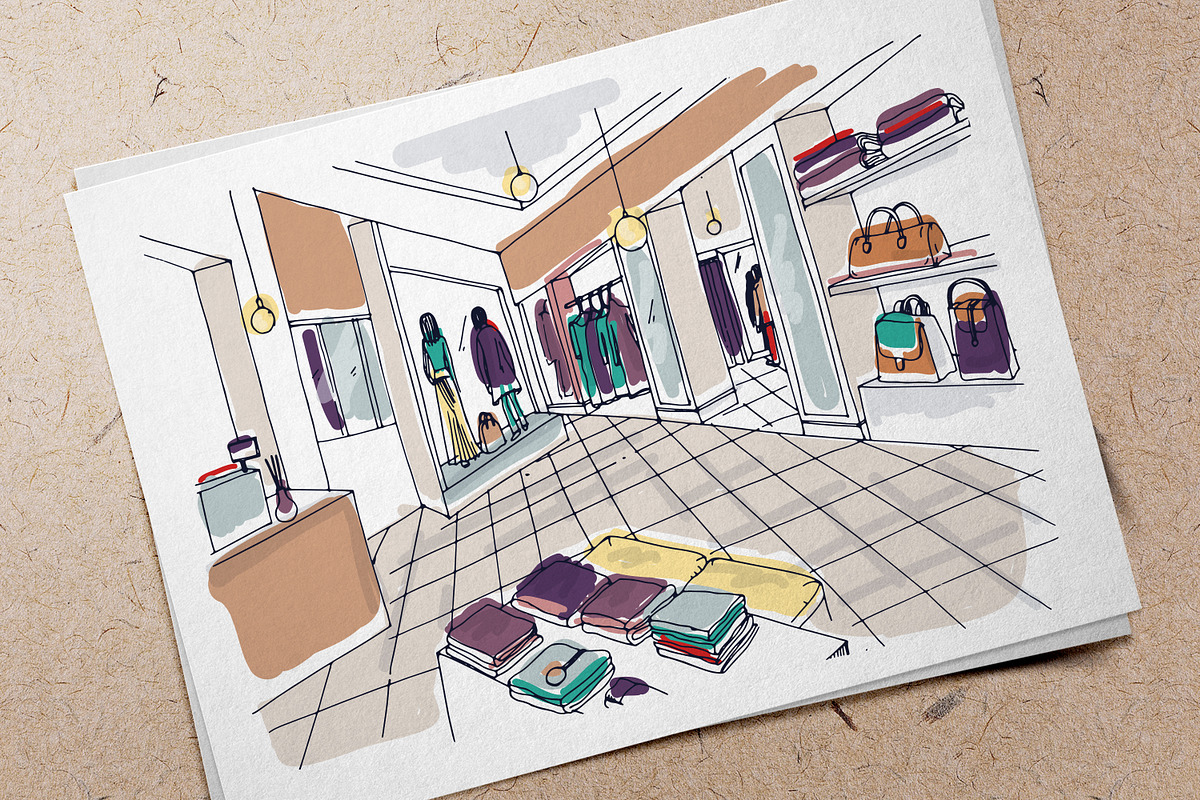 Boutique interior with furnishings, a Decorative Illustration by Good Studio (Photo 4 of 4)