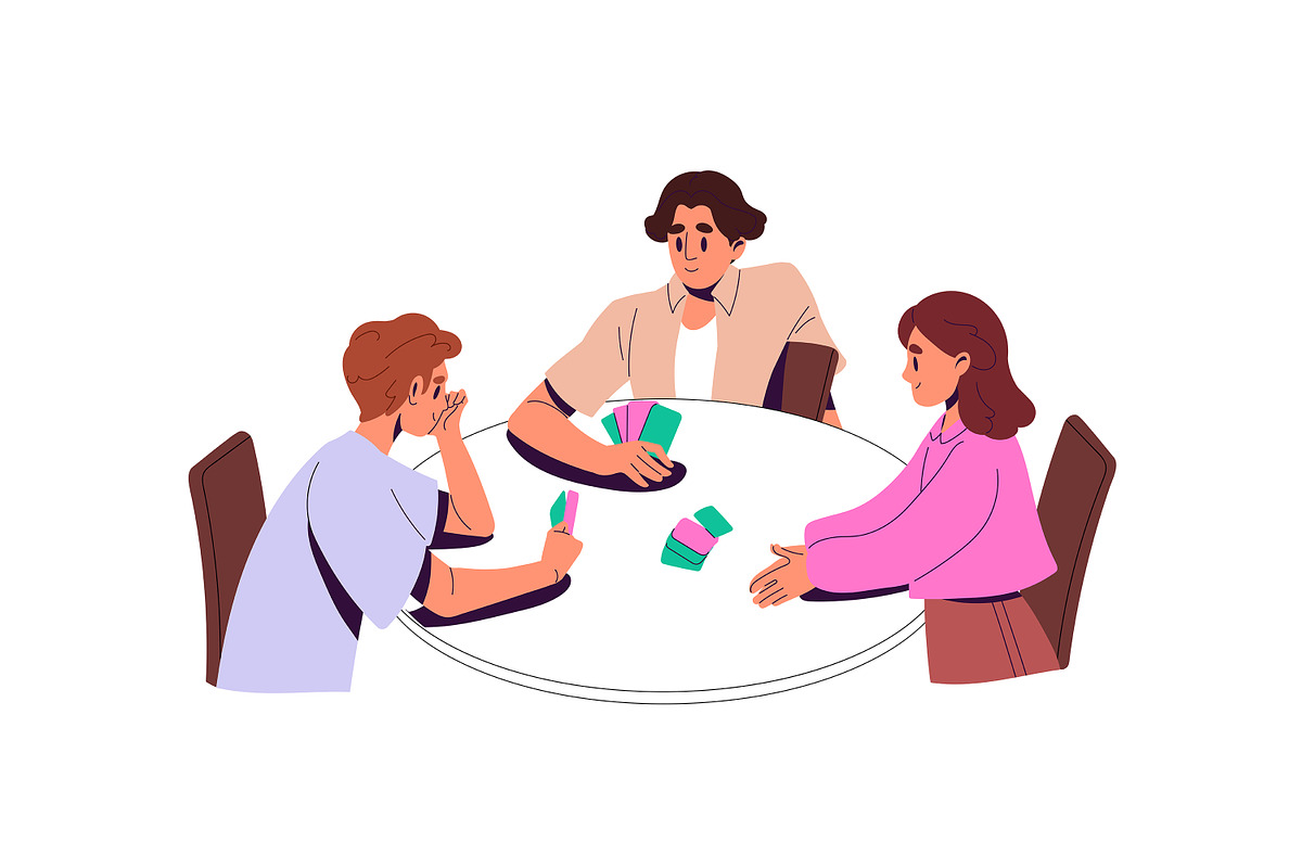 People playing board games set, a Person Illustration by PaperTrident (Photo 4 of 8)