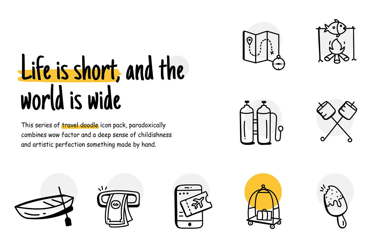 Hand Drawn Travel Icons, an Outline Icon by Brickclay (Photo 3 of 8)