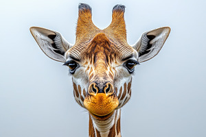 Close-up portrait of a giraffe with, an Animal Photo by Pixeness Studio