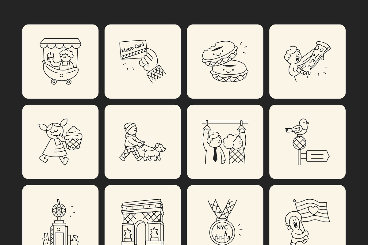 90 New York Hand-Drawn Doodles, an Outline Icon by Prosymbols (Photo 7 of 10)