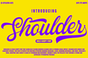 Shoulder Script Font, a Script Font by Arendxstudio