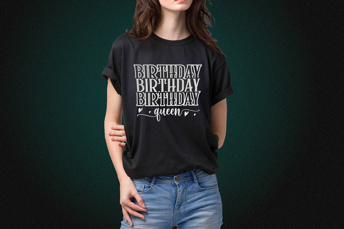 T Shirt Design For Birthday Queen, a Graphic by Vector Portal (Photo 4 of 5)