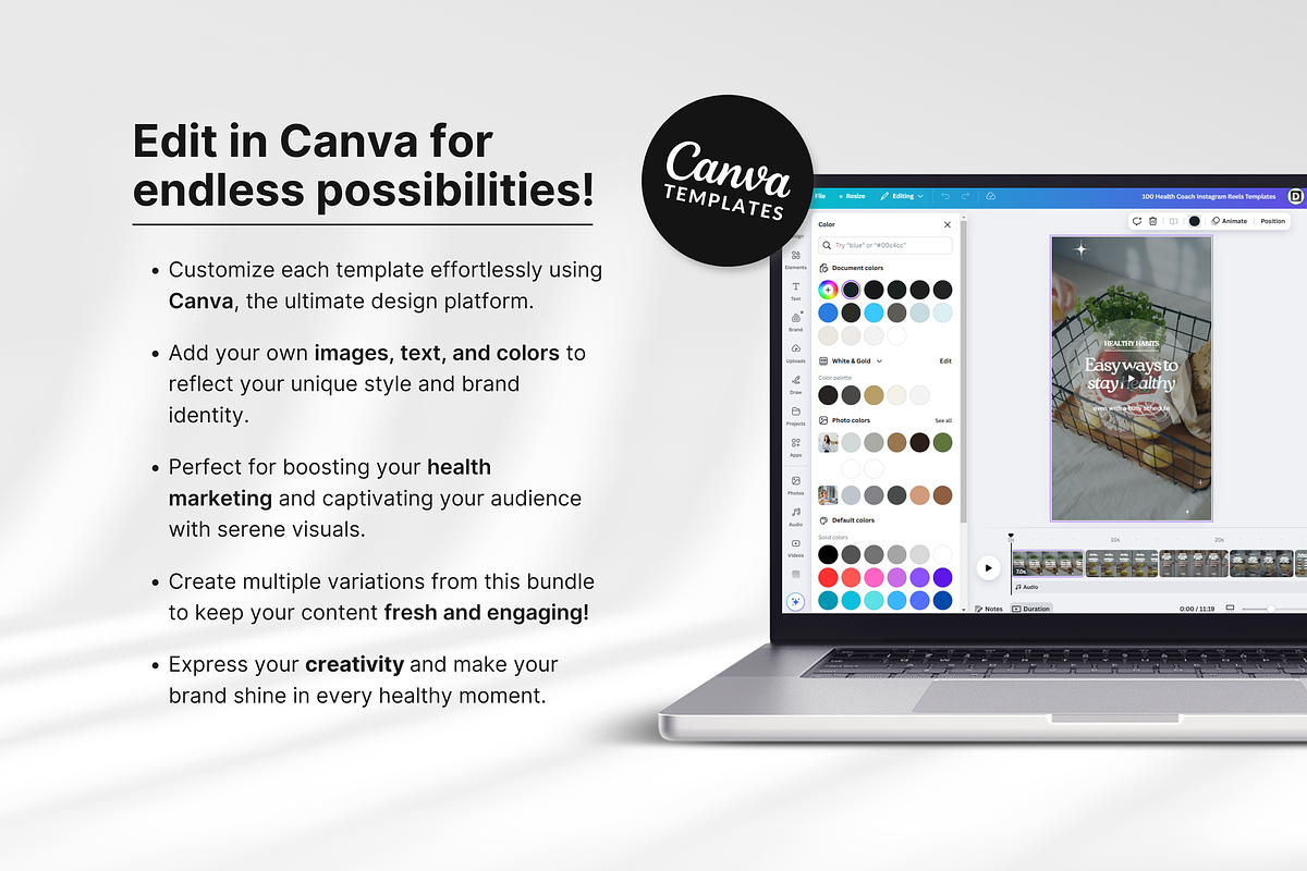 100 Health Coach Instagram Reels, a Social Media Template by DigiPax (Photo 9 of 10)