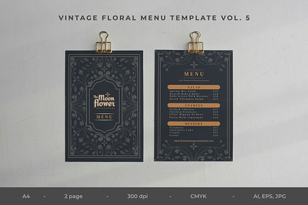 Vintage Floral Menu Vol.5