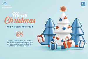 Christmas Banner 3D Illustration