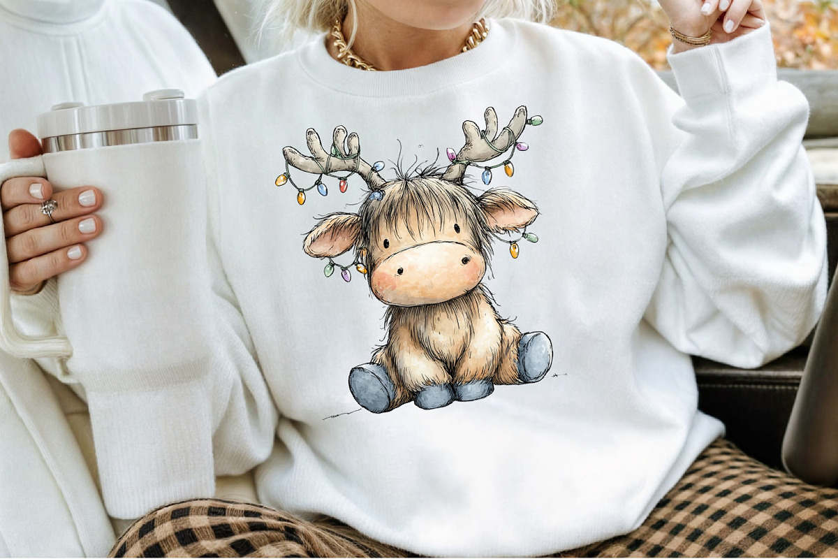 Christmas Highland Cow PNG Clipart, an Illustration by Sublimation Artist (Photo 4 of 6)