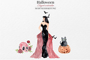Elegant Halloween Watercolor Clipart, an Illustration by Marine art (Thumbnail 4 of 6)