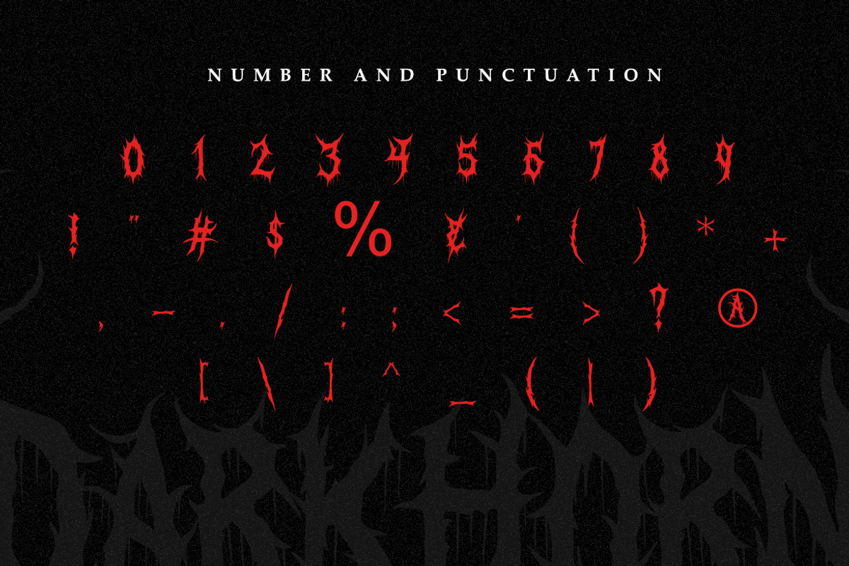 Darkhorn | Death Metal Font, a Symbol Font by Masyafi Studio (Photo 8 of 8)
