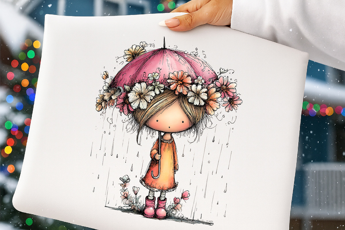 Whimsical Rainy Day Kids Clipart, an Illustration by Digital Artistic99 (Photo 10 of 11)