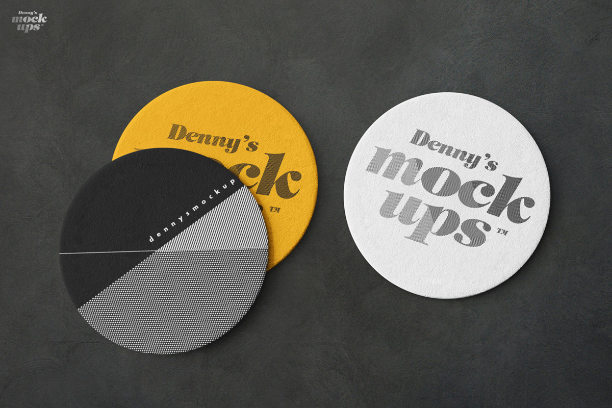 Circular Coaster Mockup, a Product Mockup by Denny's Mock-ups (Photo 2 of 9)