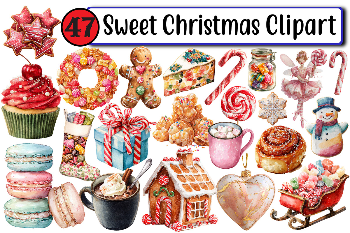 Sweet Christmas Clipart, an Illustration by Design Market (Photo 1 of 3)