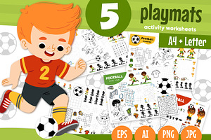 Football Printable Playmats for Kids, a Sport Illustration by Ksenya Savva