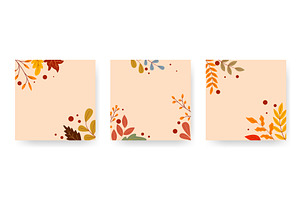 Set of autumn square templates with, an Illustration by Tati_Kli