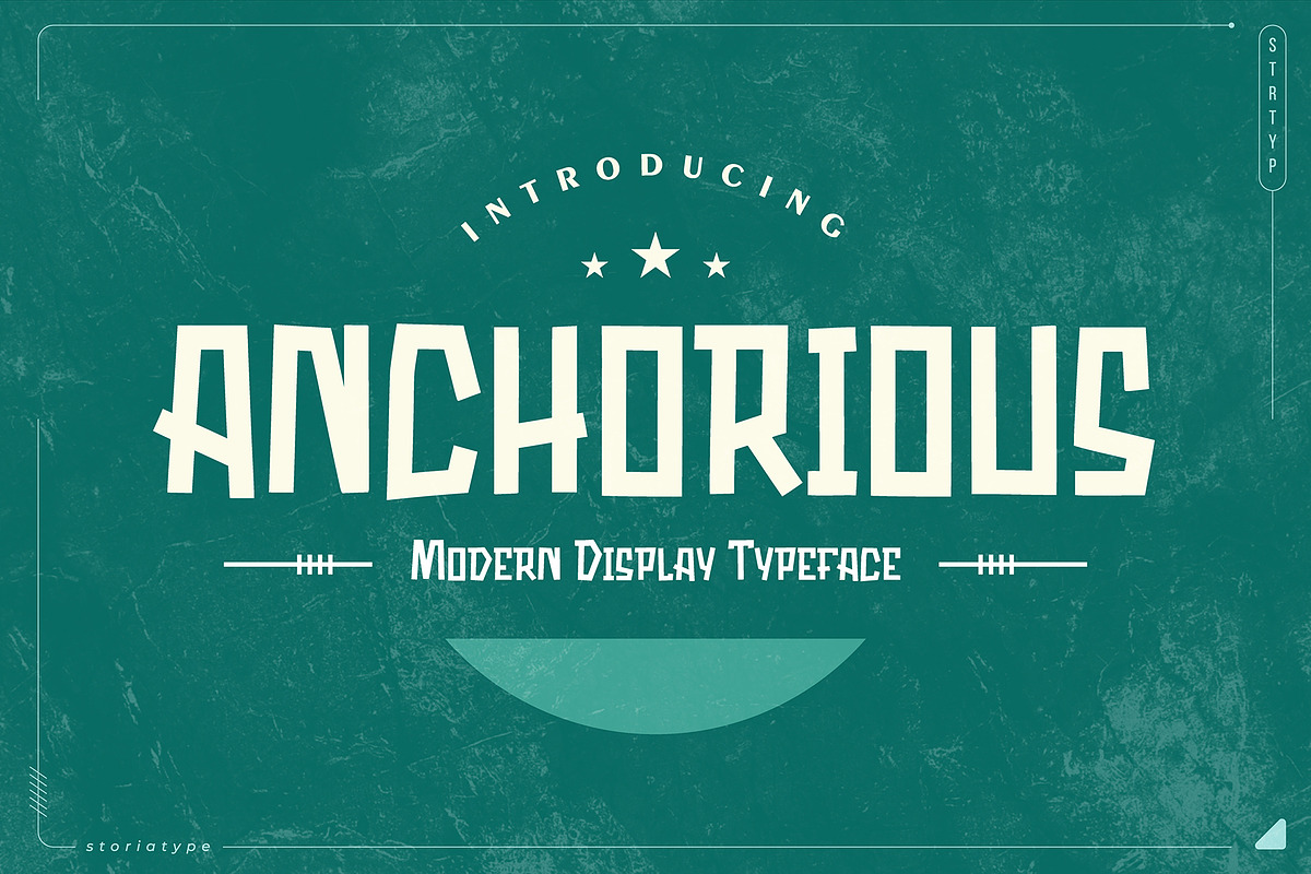 Anchorious - Modern Display Font, a Sans Serif Font by Storiatype (Photo 1 of 7)