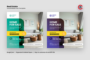 Real Estate Sale Social Media Banner, a Social Media Template by C-Kav