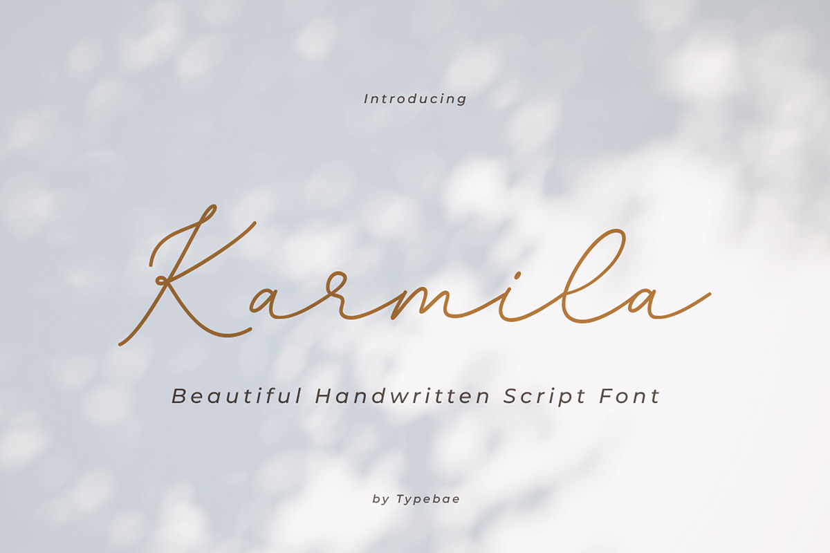 Karmila - Chic Handwritten Font, a Script Font by Typebae (Photo 1 of 8)