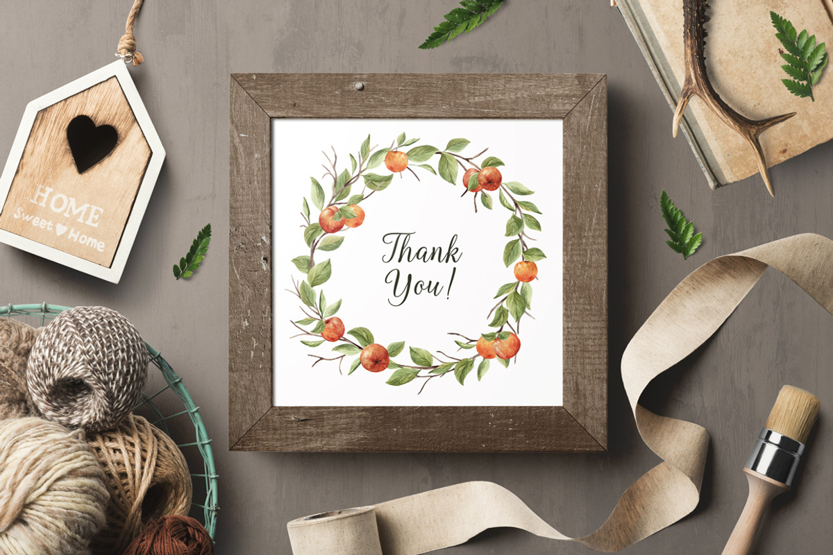 Apples and branches Watercolor set, an Illustration by NataliVA (Photo 9 of 9)