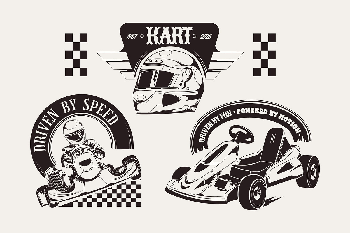 Karting Badge Asset Illustration, an Object Illustration by graphicook (Photo 3 of 3)