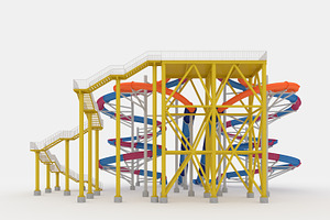 3D Model Waterpark Slide 7