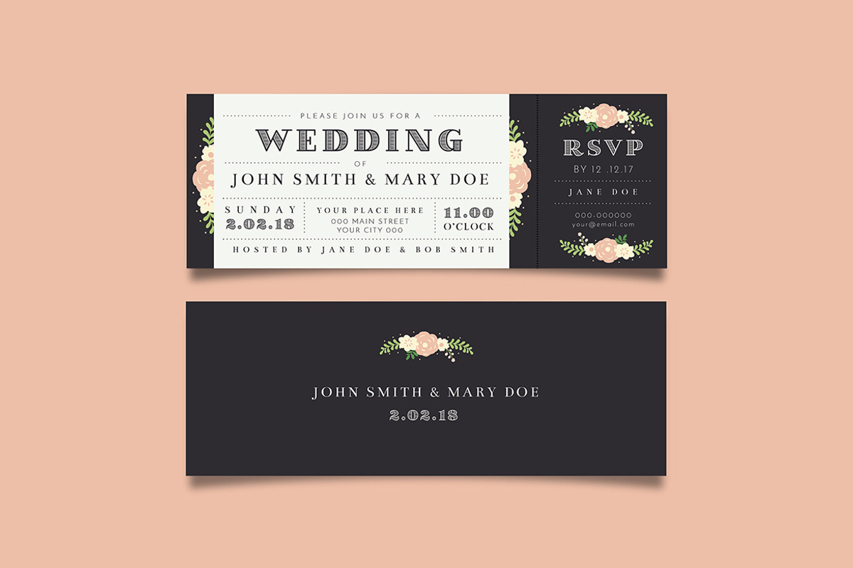 Wedding Invitation Ticket, an Invitation Template by Guuver (Photo 3 of 3)