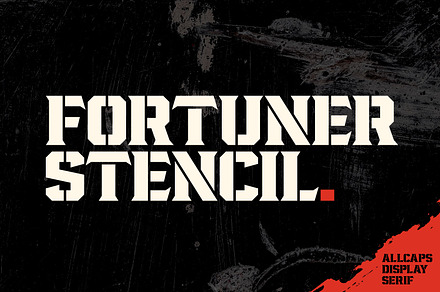 Fortuner - Stencil Font, a Serif Font by Variatype