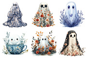 Halloween Floral Ghost Clipart, an Illustration by Daily.Designs (Thumbnail 5 of 5)