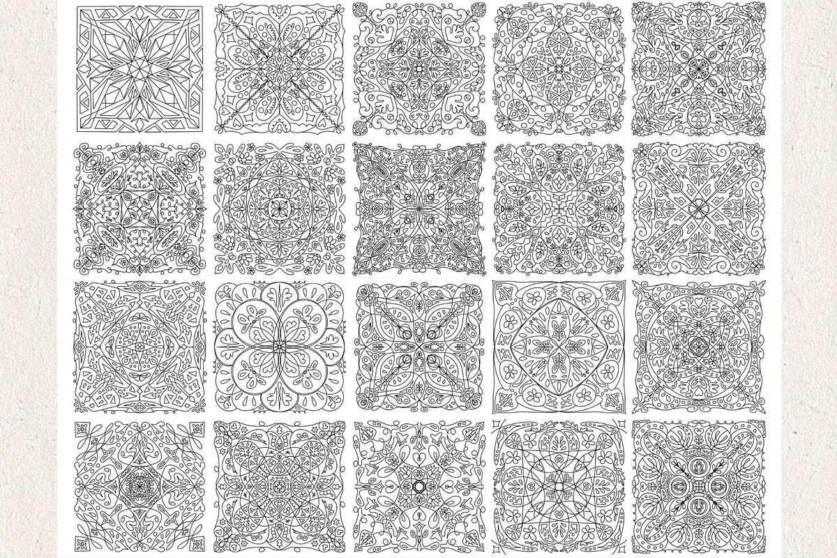 40 mandalas coloring pages, a Print Template by Thursdaypaper (Photo 3 of 3)