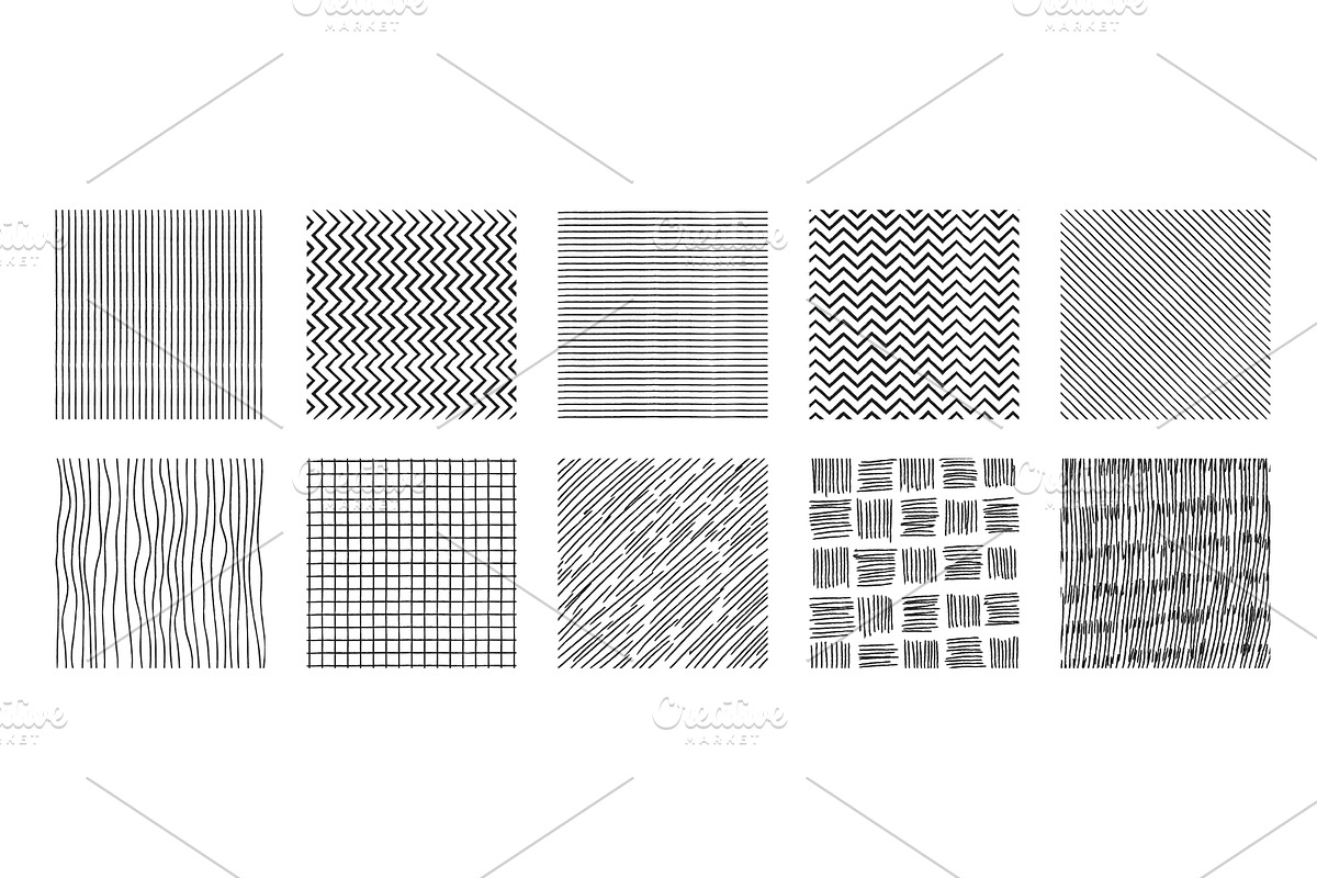 Crosshatch patterns collection, a Texture Illustration by art PVP - market