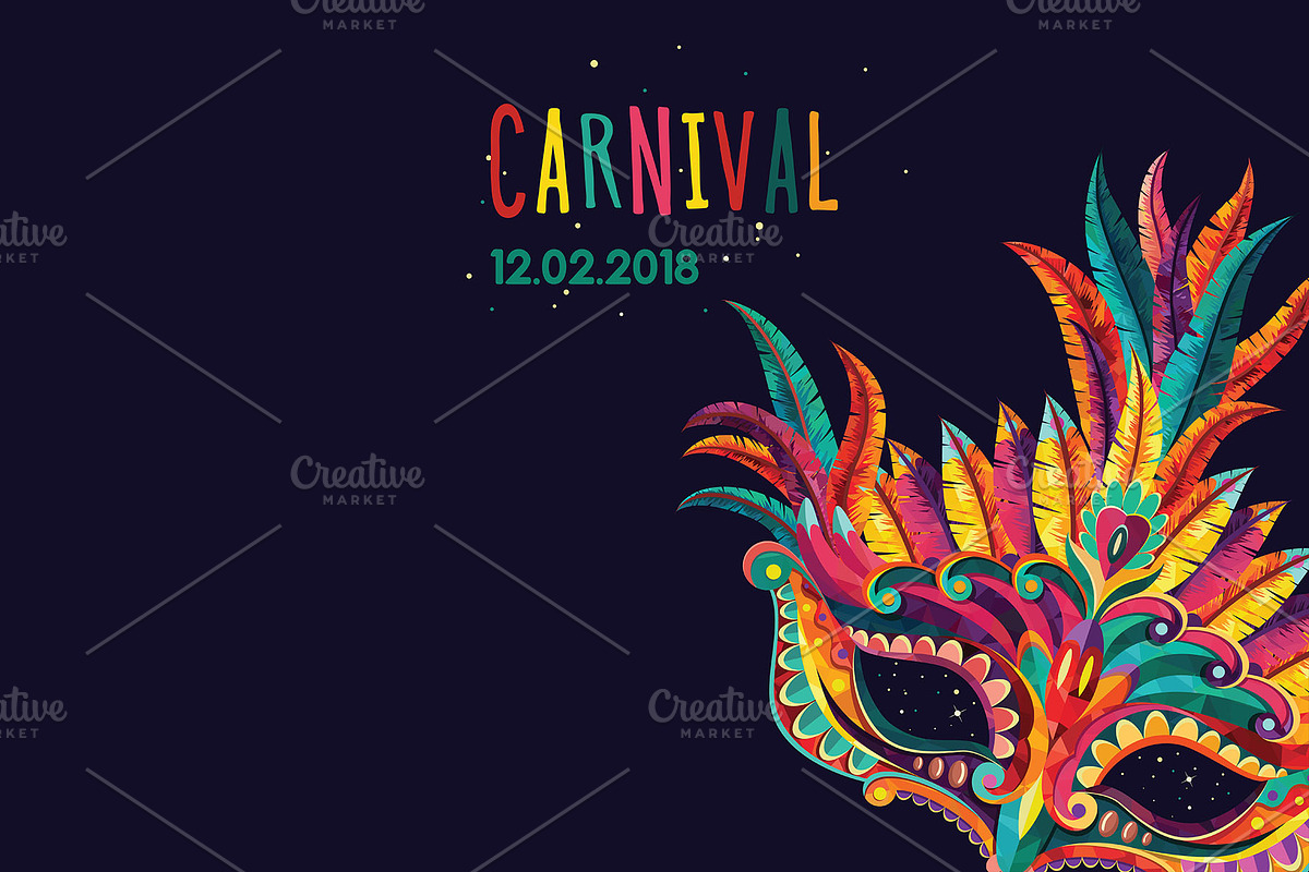 Carnival Masks vector set, a Decorative Illustration by LisaKolbasa (Photo 7 of 15)