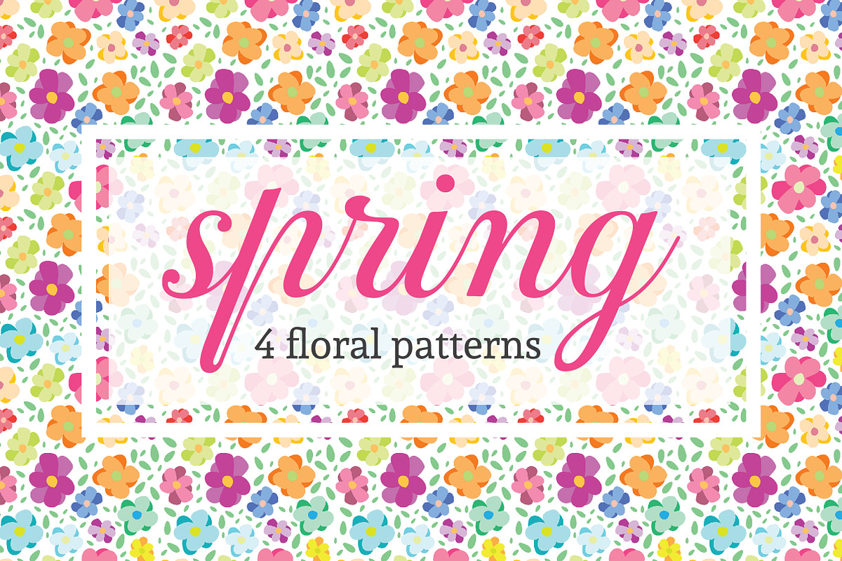 Spring - 4 floral patterns, a Pattern Graphic by birrddy (Photo 1 of 4)