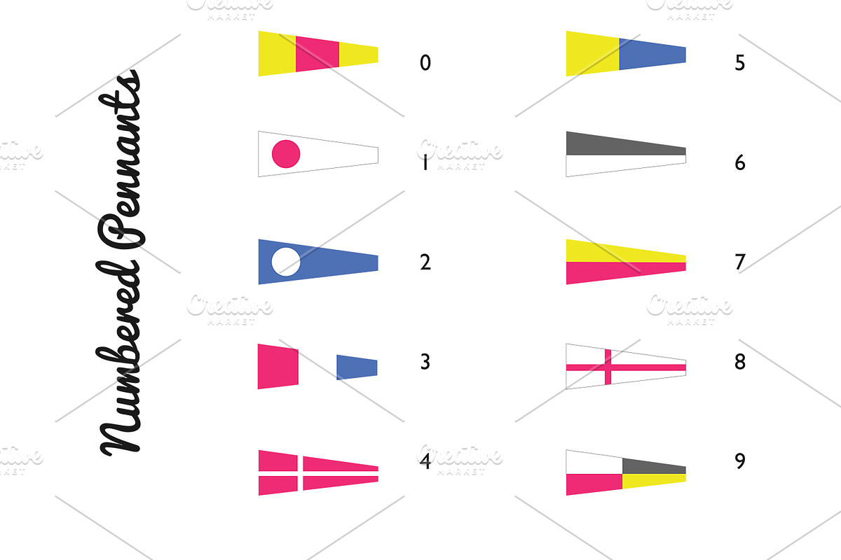 Ahoy! Nautical Flags Vector Set, a Person Illustration by dear uncle (Photo 3 of 4)