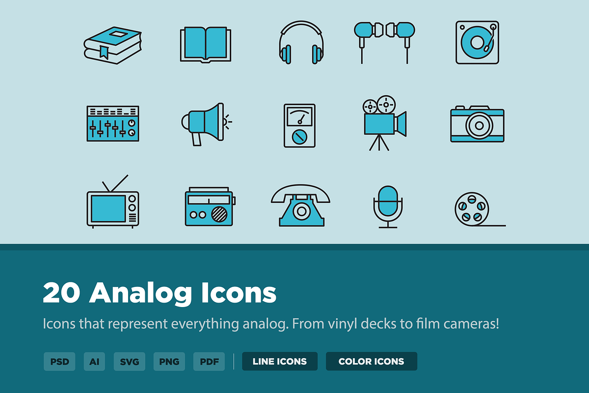 20 Analog Icons, an Icon by Creative VIP (Photo 1 of 5)