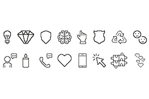 Pixel Art Icon Set. Diverse Symbols, an Illustration by Gentle Studio