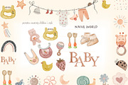 Naive word, Newborn children PNG., a Decorative Illustration by Hello My Print (Thumbnail 4 of 9)