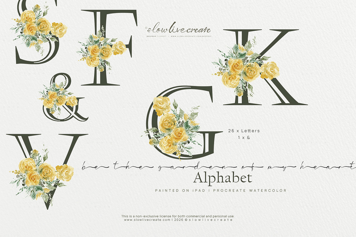 Bloom | Yellow Roses Watercolor, a Texture Graphic by slowlivecreate (Photo 5 of 6)