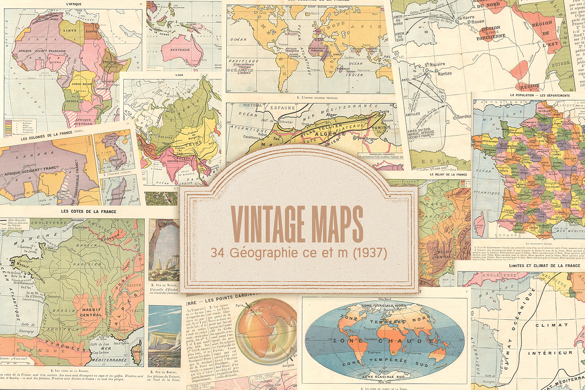 500+ Vintage Maps, an Object Graphic by Lilithcollageart (Photo 11 of 14)