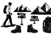 Hiking Adventure Silhouette Bundle, an Illustration by yasushie (Thumbnail 48 of 51)