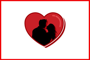 Romance Couple Silhouette Logo