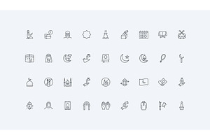 Islam religion culture icons, an Illustration by Lemberg Vector