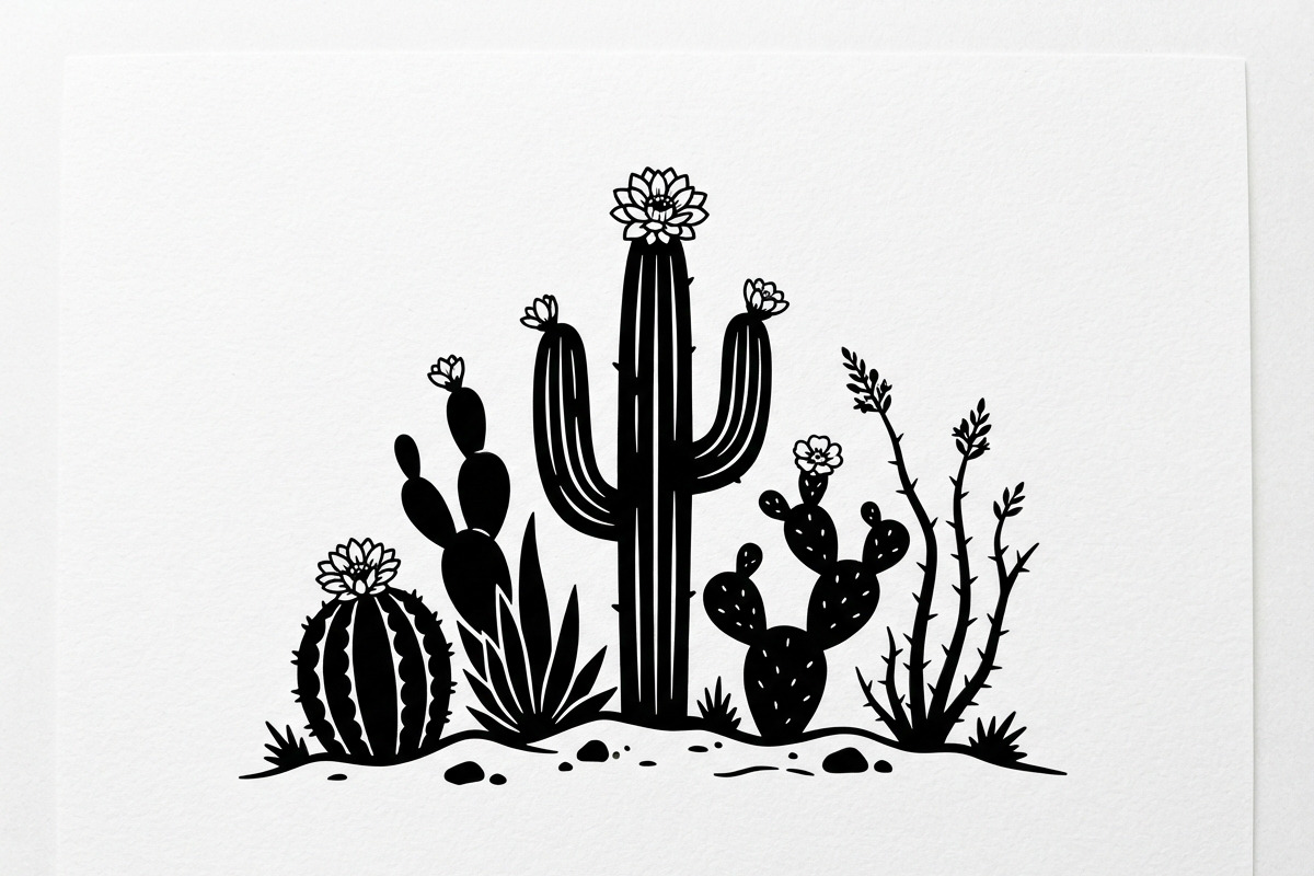 60 Desert Cactus Floral Silhouette, a Seasonal Illustration by Amazin_art (Photo 12 of 34)