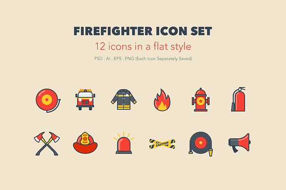 Firefighter Icon Set