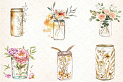 Floral Boho Can Glass Clipart, an Illustration by DreamCafeArt (Thumbnail 2 of 5)
