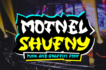 Motnel Shufny - Graffiti & Punk Font, a Blackletter Font by QR Design Studio