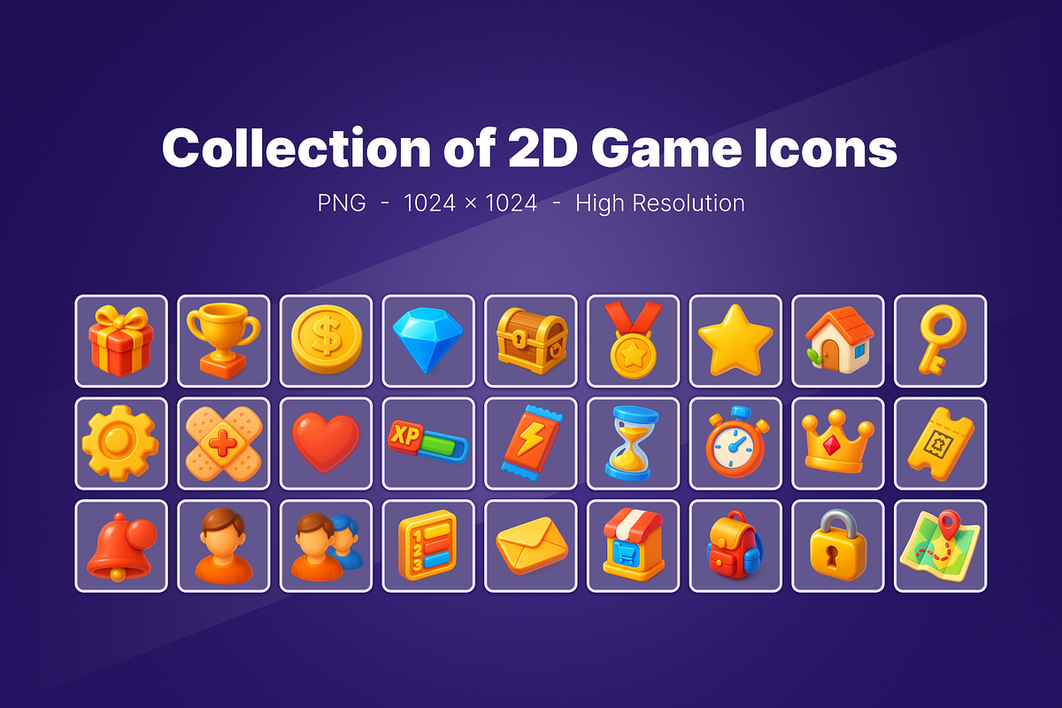 Collection of 2D Game Icons, a Solid Icon by CodeOrbit-Designs (Photo 2 of 2)