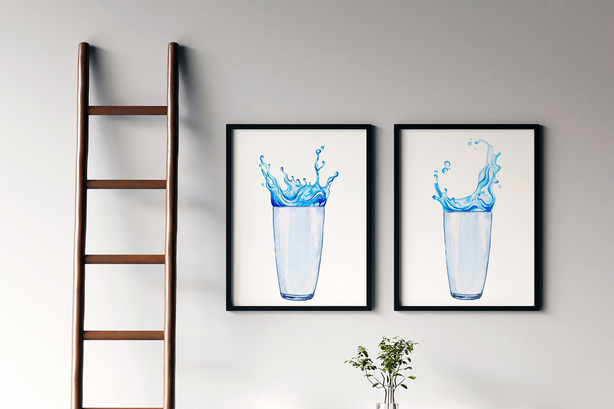 Water Splashes Ice Watercolor, an Object Graphic by JSolomatina (Photo 5 of 6)