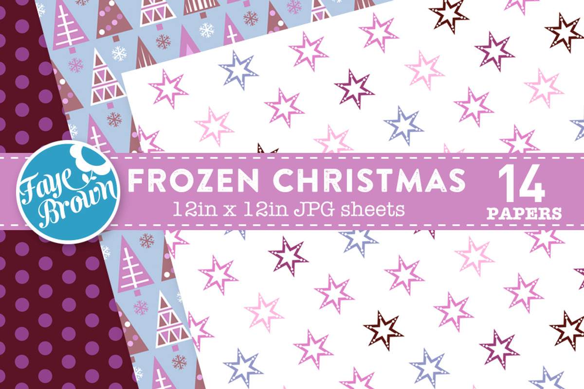 Frozen Christmas Digital Paper preview 3