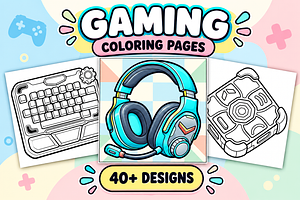 Gaming Coloring Pages #1, a Technology Illustration by Inkivelle Studio