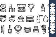 Hand Drawn Makeup Clipart Set, an Illustration by designvectx (Thumbnail 1 of 3)